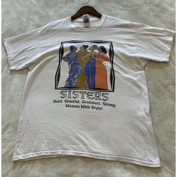 Fruit of the Loom Tops - Vintage T-Shirt Extra Large Sisters Black Queens African American Empowerment